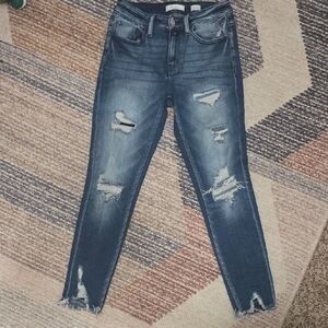 Trendy Distressed Denim Skinny Jeans